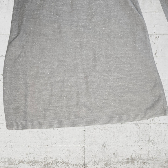 Y2K Apt 9 Light Tan Shimmer Ribbed Pullover Tunic Babydoll Sweater Size Small - Picture 4 of 7